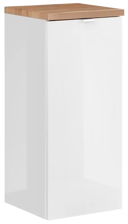 Komplet nábytku do kúpeľne s umývadlom Capri Biely lesk/Dub zlatý - 80 cm