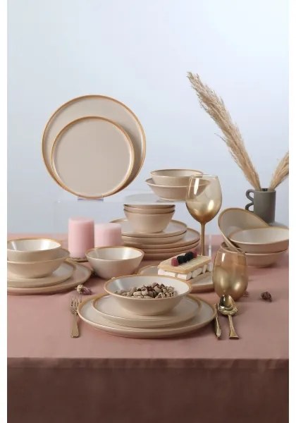 Jedálenská súprava 24 ks béžová/keramika