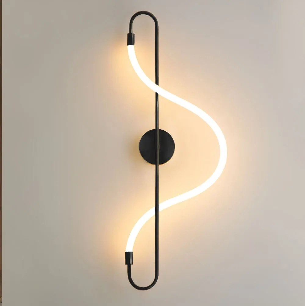 Toolight Toolight, LED nástenné svietidlo Long Black APP857-W, čierna-biela, OSW-04032