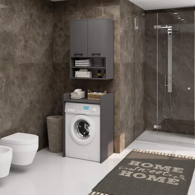 Kúpeľňová skrinka FIN H934 W64 2D 1P grafitová