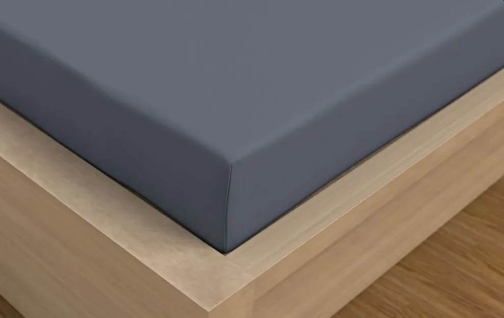 Saténové prestieradlo s gumou tmavo sivé 80x200 cm