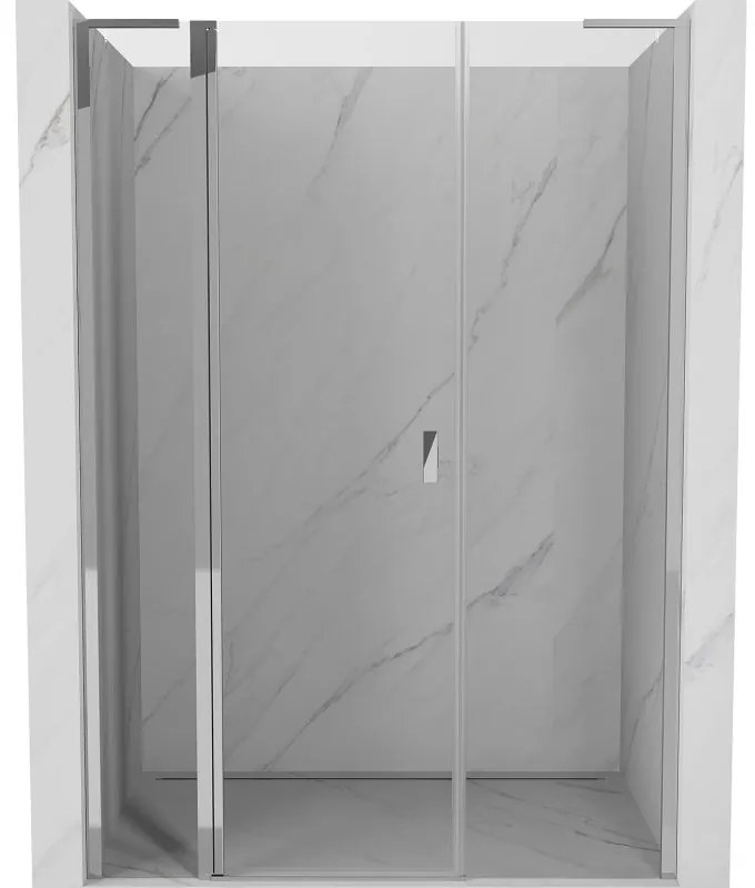 Mexen, Mexen Mist L výklopné sprchové dvere 135 cm, priehľadné, chróm - 8A4L-135-001-01-00