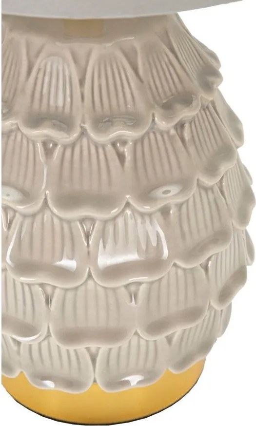 Béžová keramická stolová lampa s textilným tienidlom (výška 30,5 cm) Pigny – Mauro Ferretti