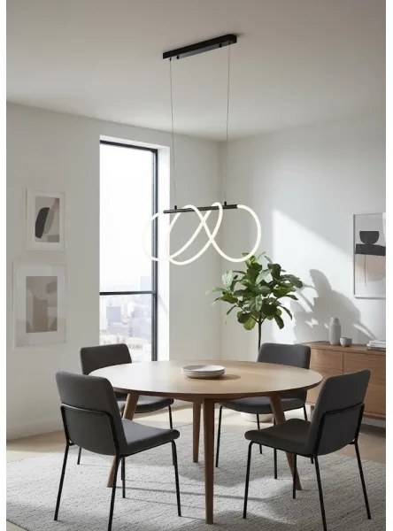 LED luster na lanku FLEXI LED/36W/230V 4000K čierny