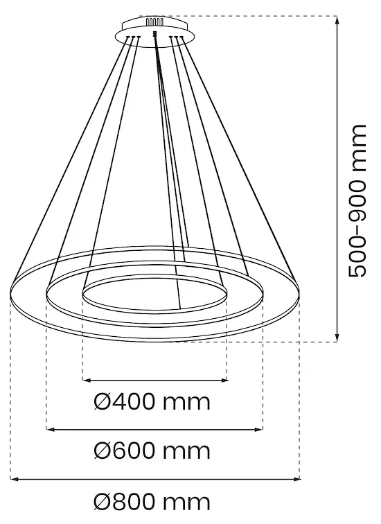 Závesné LED svietidlo Hoop, 3x LED 93w, 4000k, g