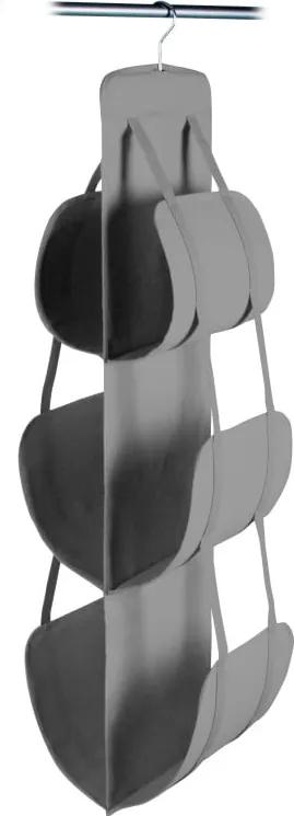Sivý závesný úložný organizér na kabelky JOCCA, 105 × 30 cm | BIANO