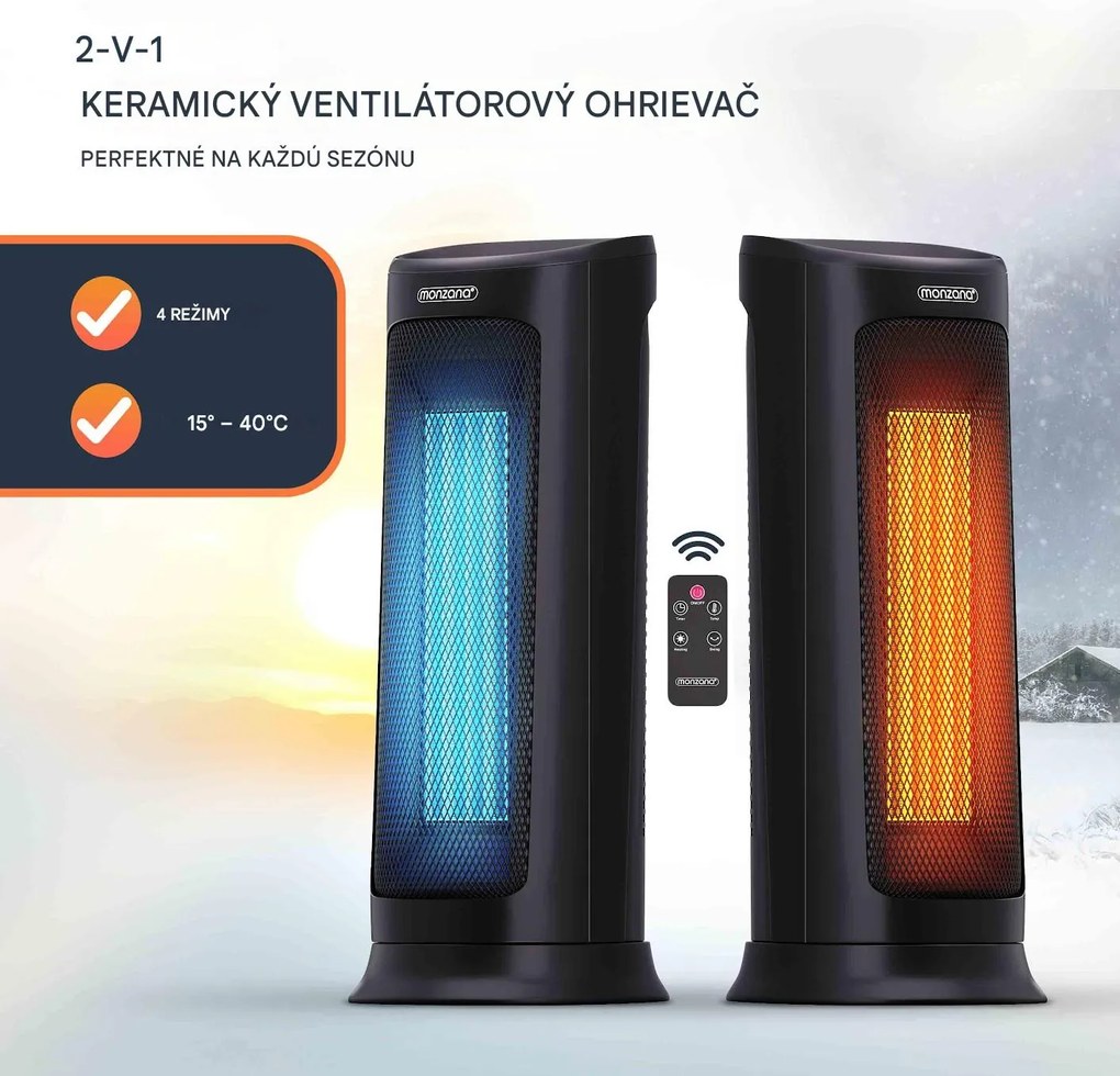 InternetovaZahrada Ventilátorový ohrievač 2000 W - čierny
