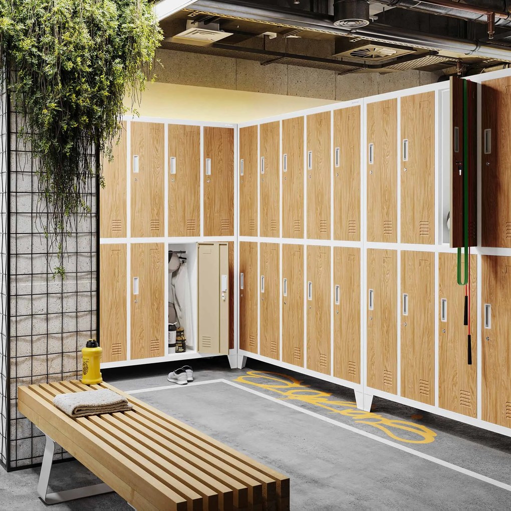 BHP šatní skrinka biela/zlatý dub: Eco Design 10-dverová BARTEK