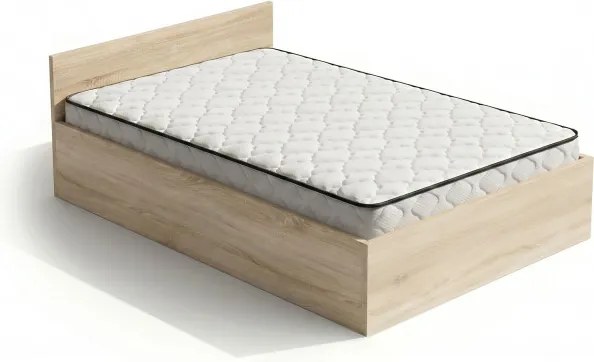 Jednolôžková posteľ so zdvíhacím roštom a matracom 100x200 cm dub sonoma