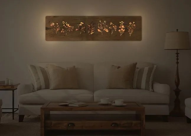 Svietiaci obraz Bylinky na batériu