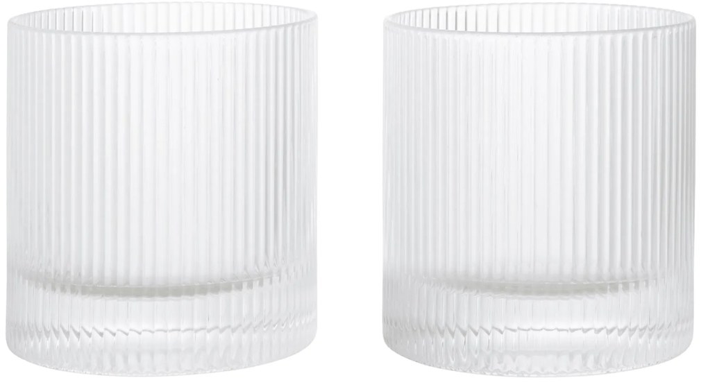 Ferm Living Poháre Ripple Tumbler Clear – set 2 ks