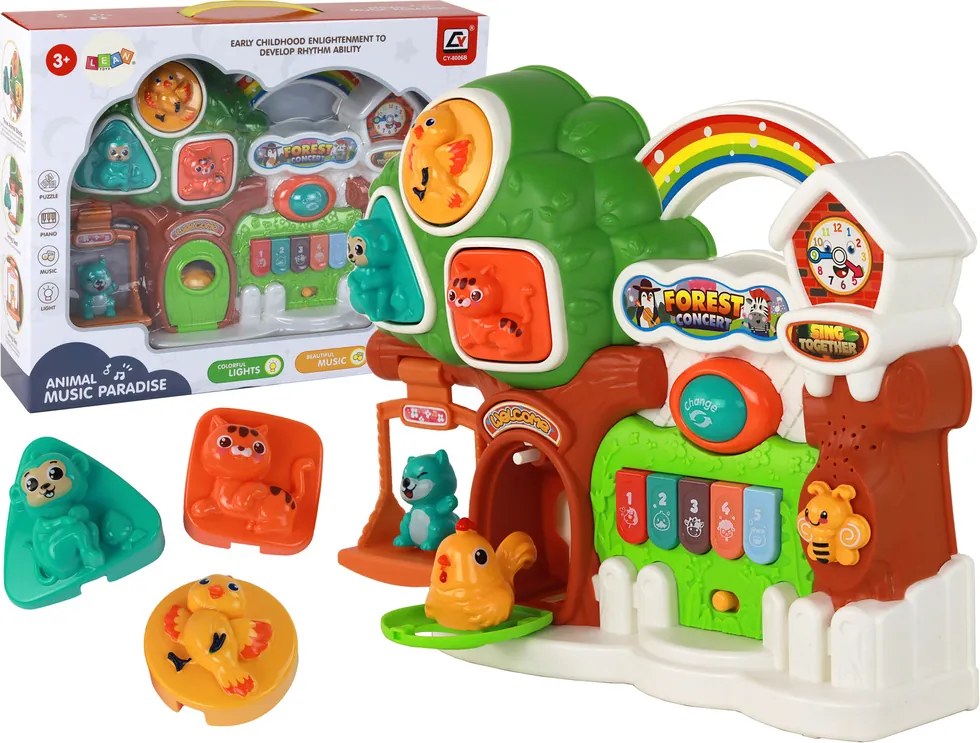 LEAN Toys Klavírny koncert Set Lesné zvieratá Vzdelávací panel