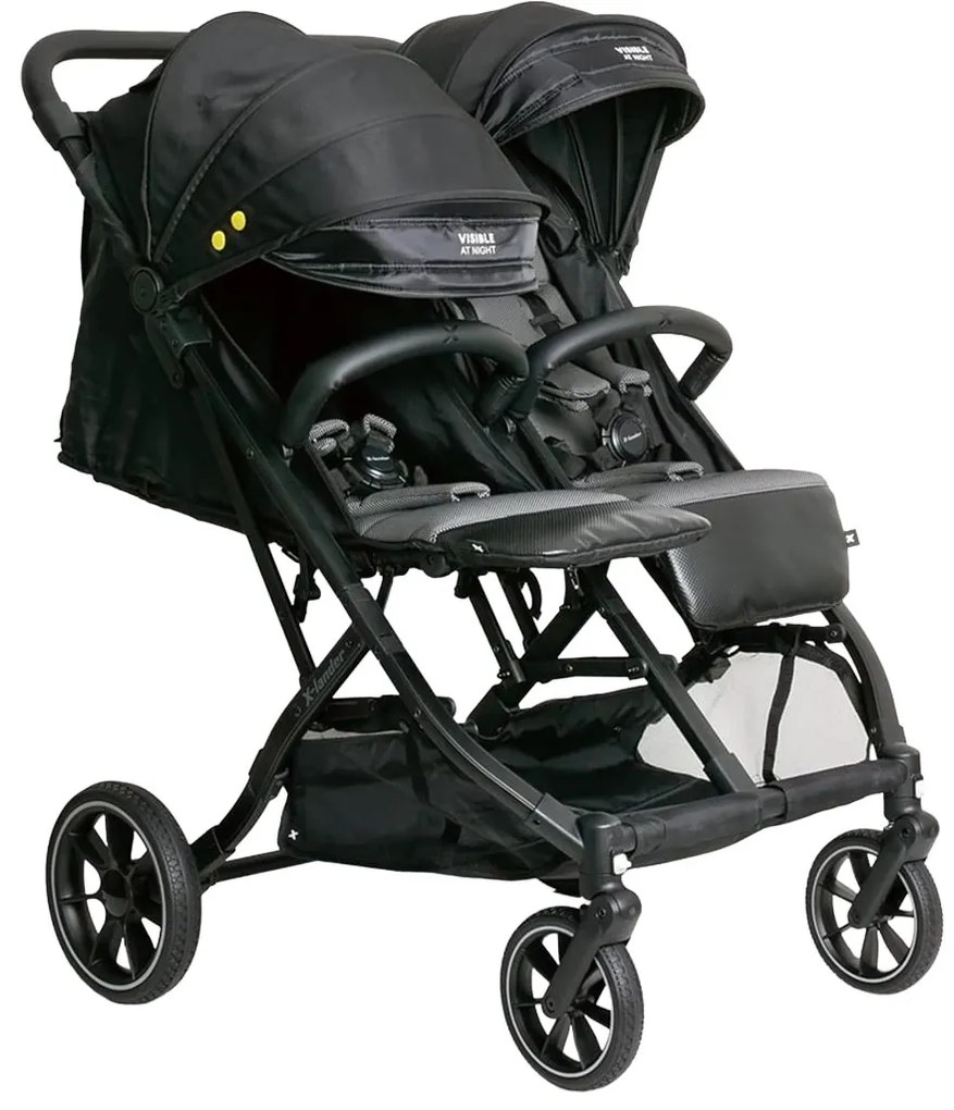 Športový kočík pre dvojičky X-lander X-double Cool Black 2025