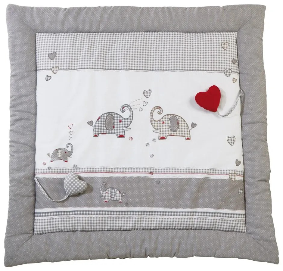 Biela/sivá detská hracia podložka 100x100 cm Jumbo twins – Roba