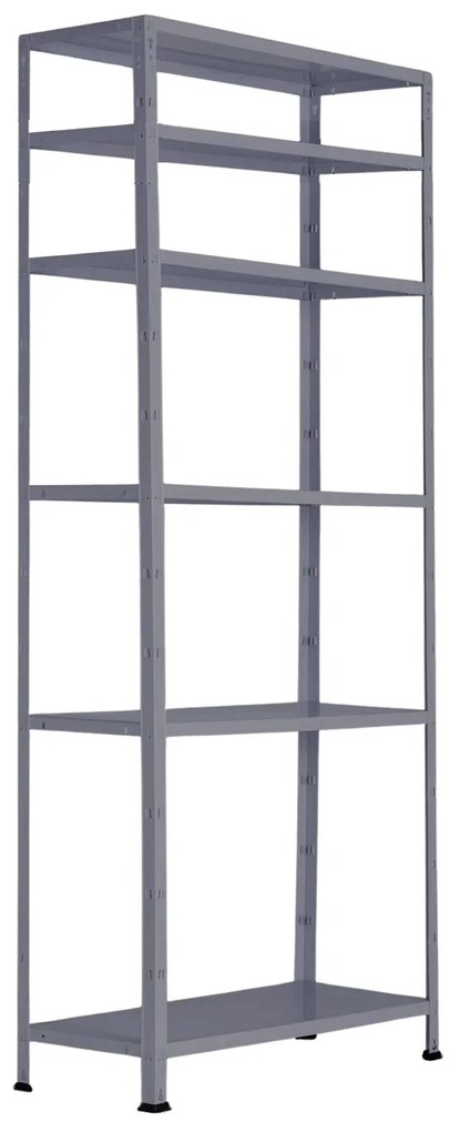 Policový regál 1760x750x300 mm, 6 políc, nosnosť police 75 kg, RAL 7031