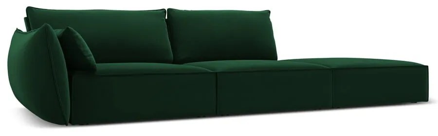 Tmavozelená zamatová pohovka ľavý roh 264 cm Vanda – Mazzini Sofas