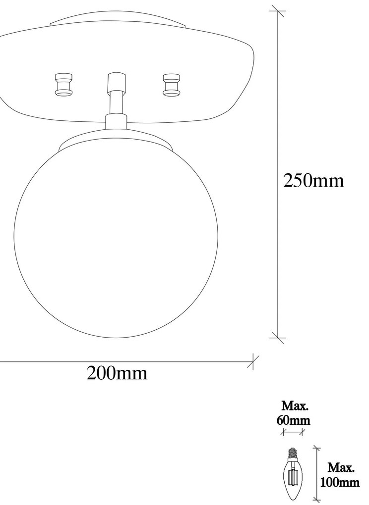 Stropné svietidlo Well II zlaté/číre
