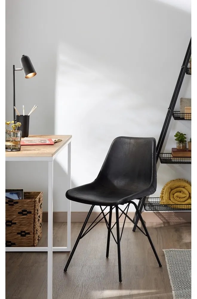 Biely písací stôl s doskou v drevenom dekore Kave Home Lisbet