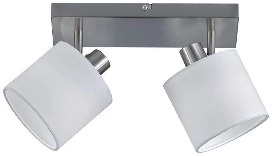 Biele/sivé stropné svietidlo s textilným tienidlom ø 12 cm Tommy – Trio