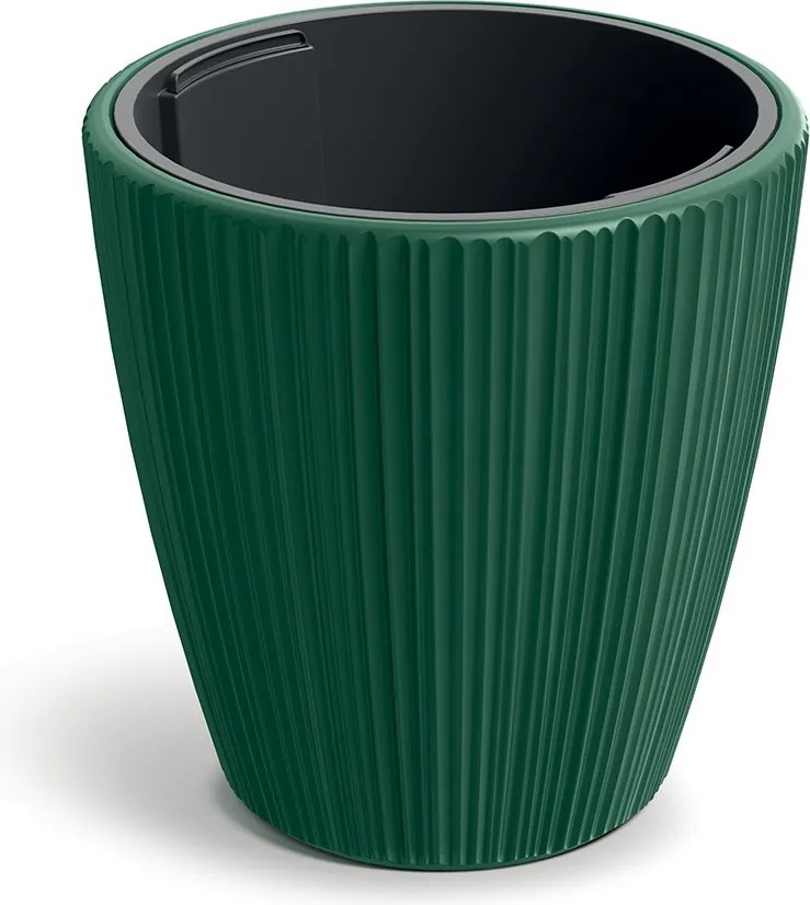 Plastový kvetináč OROS tmavozelený matný