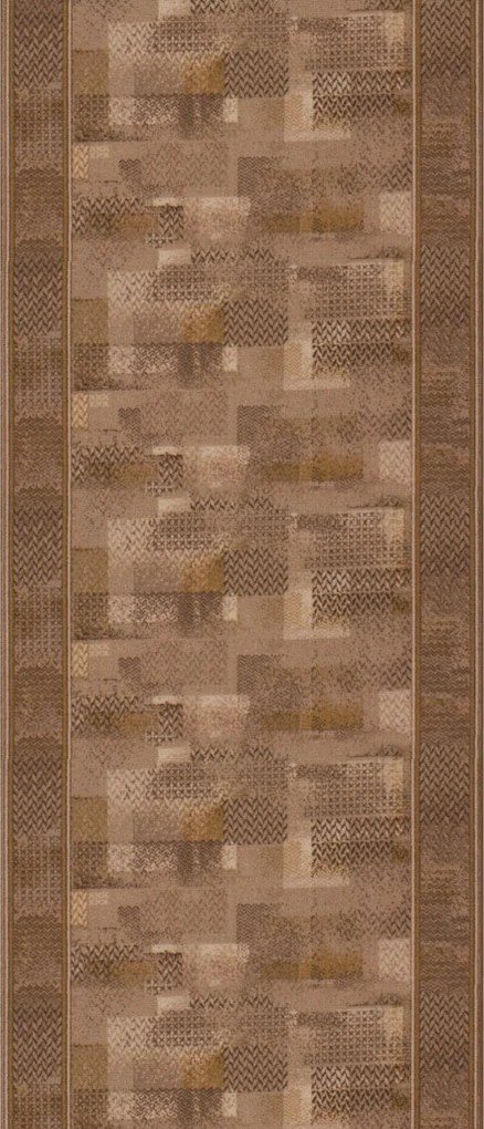 Protišmykový behúň na mieru Tribe 44 hnedý, šíre 100 cm, hnedá, chodba / predsieň, Associated Weavers