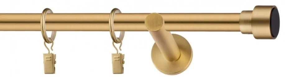 Dekorstudio Garniža jednoradová SLICK zlatá 19mm Dĺžka: 360cm, Typ uchytenia: Držiak modern, Typ príslušenstva: Bez príslušenstva