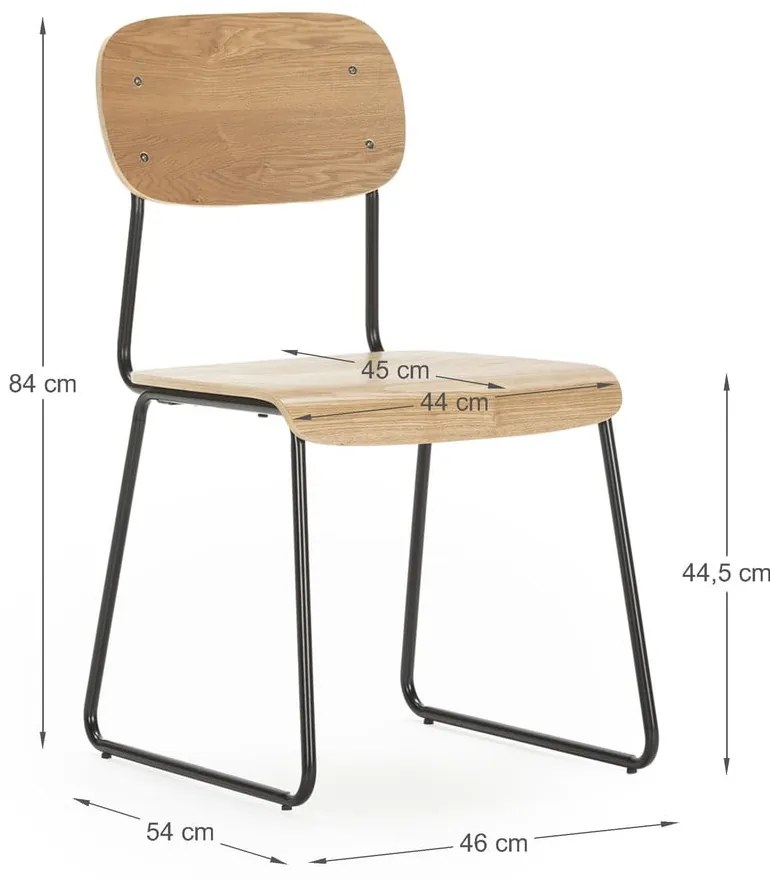 Jedálenská stolička v dekore jaseňa v prírodnej farbe v súprave 2 ks Aira – Marckeric