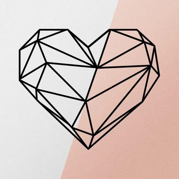 Nástenná dekorácia 47x40 cm srdce kov