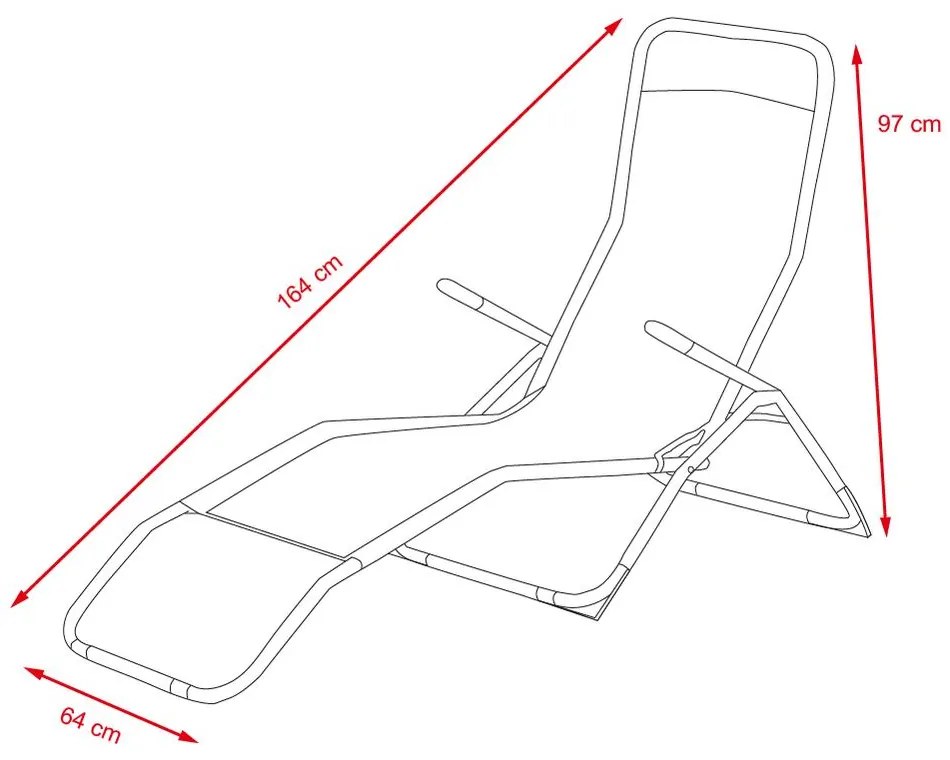 Set 2 ks skladacích relaxačných kresiel - ležadiel Avenberg KENT