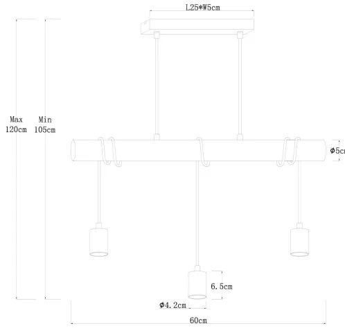 Globo 15539-3HB - Luster na lanku GREGOR 3xE27/60W/230V