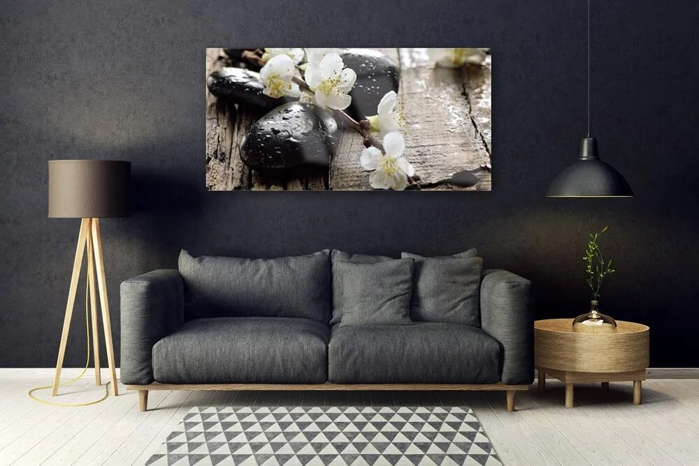 Obraz plexi Kvety kamene zen 120x60 cm
