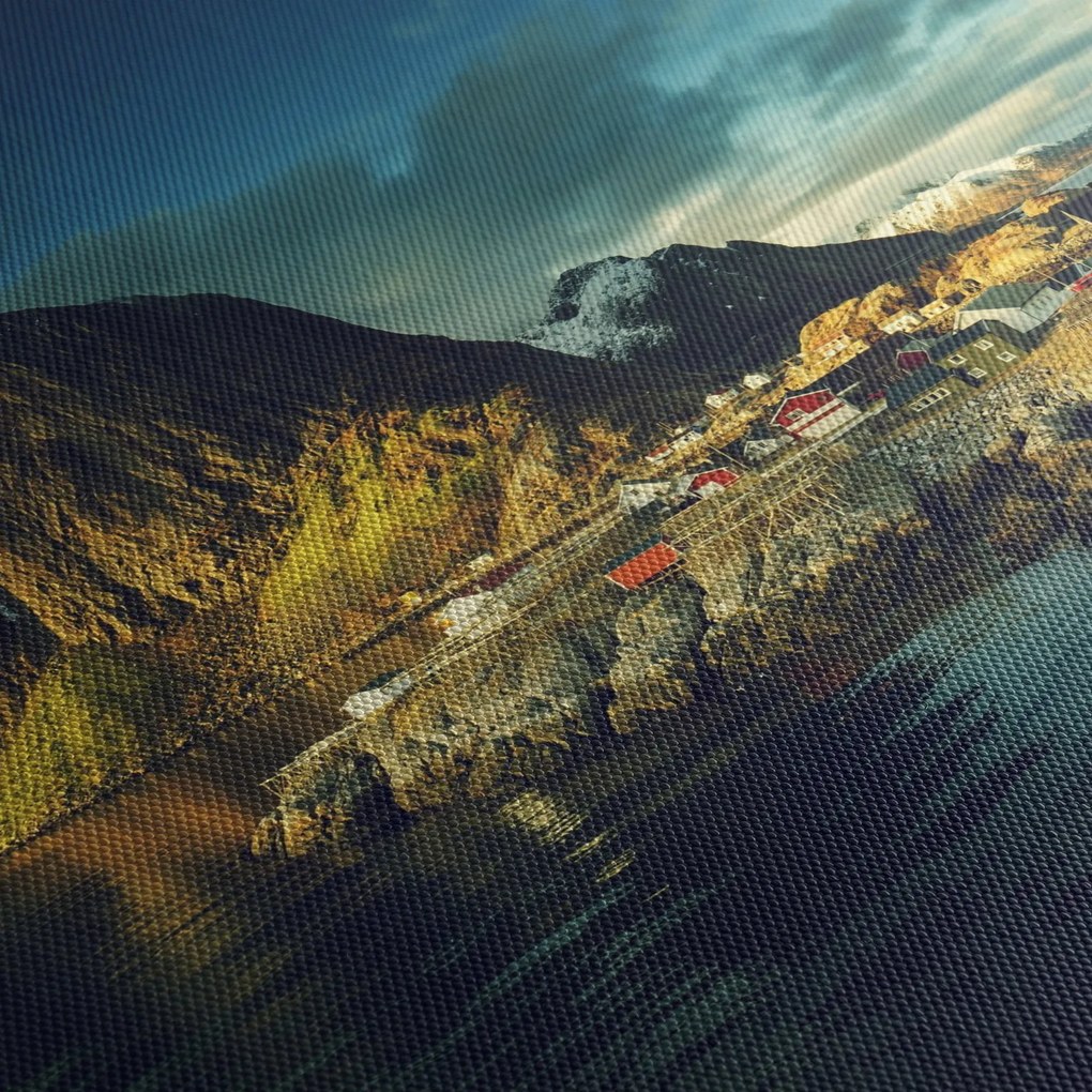 Obraz rybárskej dediny v Nórsku (90x60 cm)