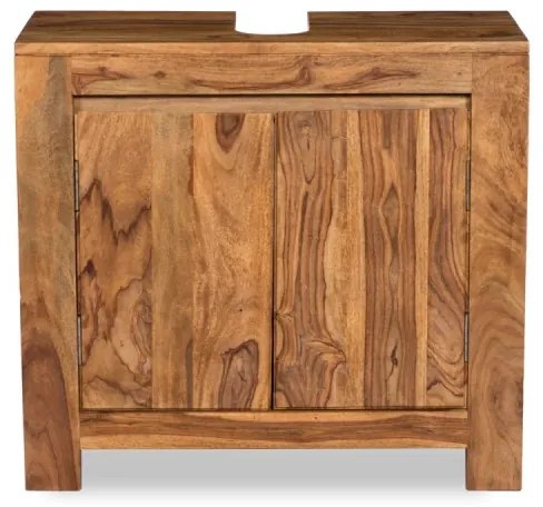 furniture-nabytek.cz - Masívna umývadlová skrinka Leeston z palisandra, lakovaná, hnedá