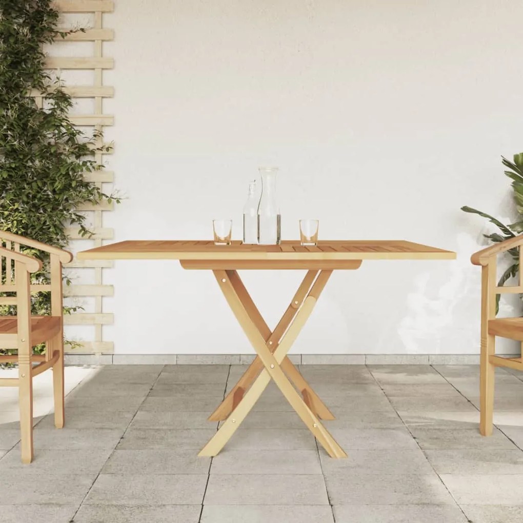 Skladací záhradný stôl 120x120x75 cm tíkový masív 362616
