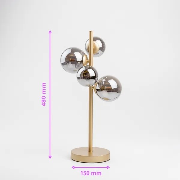 Brilagi - LED Stolná lampa MILLA 4xG9/3W/230V zlatá/dymová