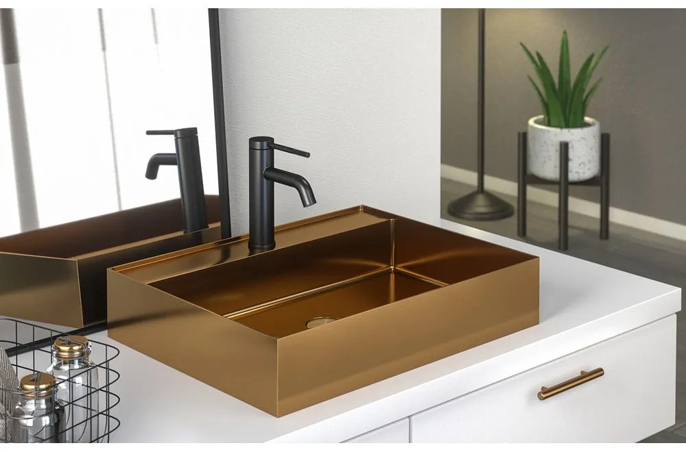 Antikoro umývadlo v medenej farbe 55x42 cm Aurum – Sapho