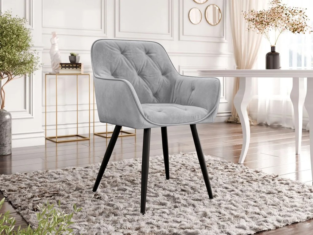Zamatová jedálenská stolička Alonax, Dostupné poťahy: Magic Velvet 2209, Farby: čierna