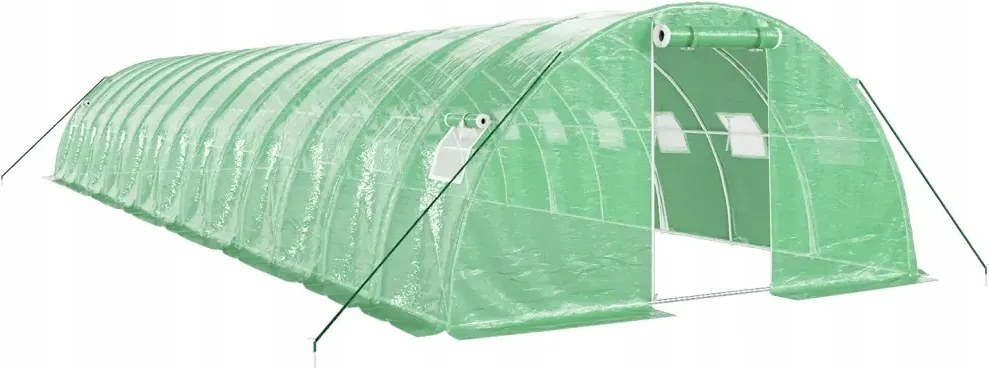 vidaXL Skleník s oceľovým rámom, zelený, 56 m², 14x4x2 m