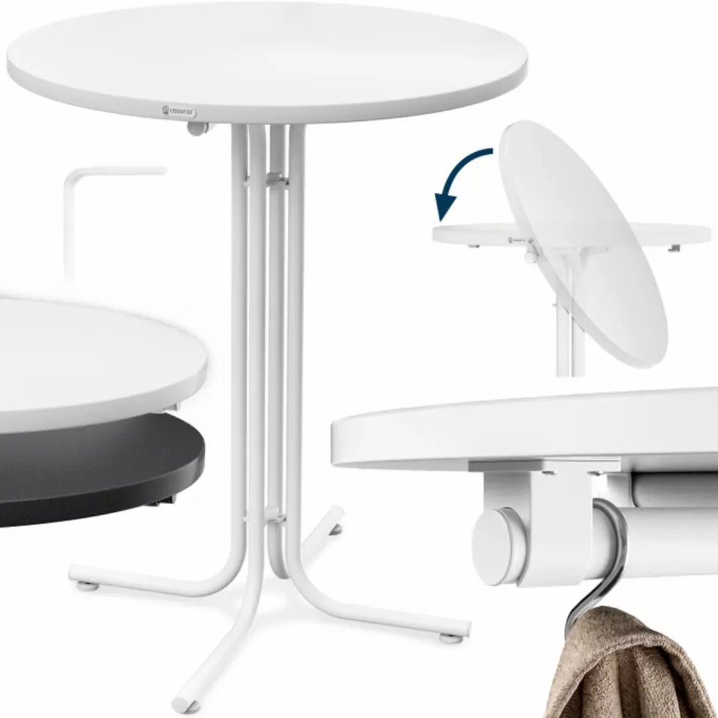 Barový stôl RAUL sklápateľný 110x80cm, biela Casaria