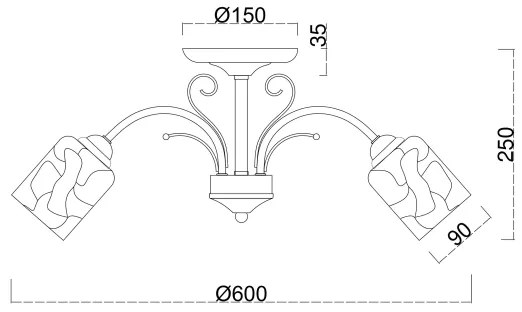 Brilagi - Prisadený luster MEGAPOLIS 3xE14/60W/230V zlatá