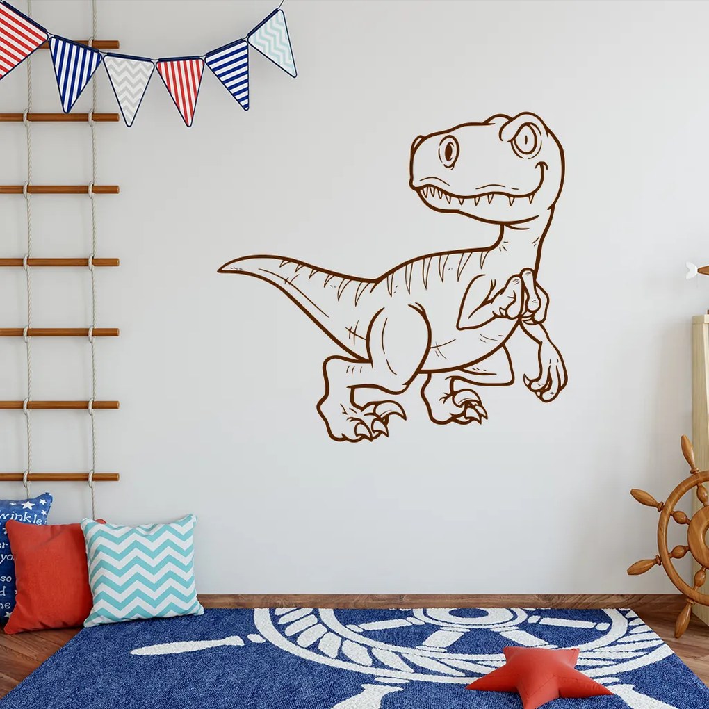 Veselá Stena Samolepka Dinosaurus Farba: biela, Veľkosť: 60 x 56 cm