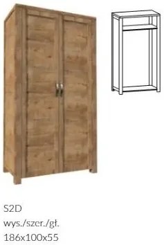 Skriňa Nevada S2D, dub lefkas ciemny