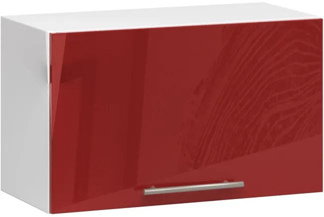 Horná kuchynská skrinka OLIWIA W60OK biela / červená, lesk