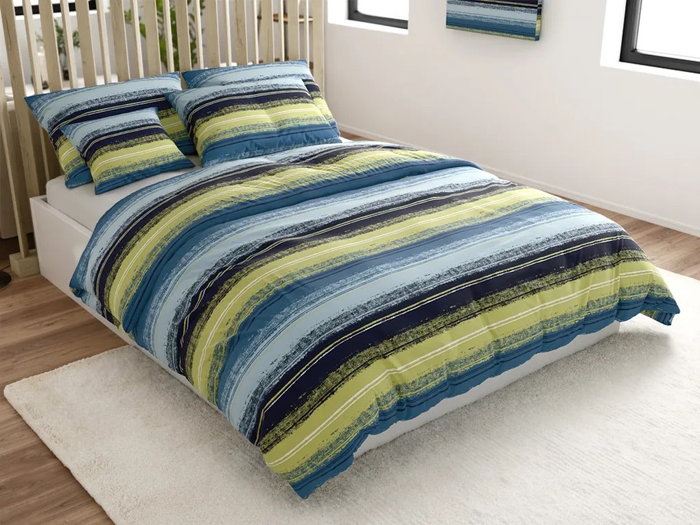 Obliečky z mikrovlákna BLUE STRIPES modré Rozmer obliečky: 2 ks 70 x 90 cm | 200 x 220 cm