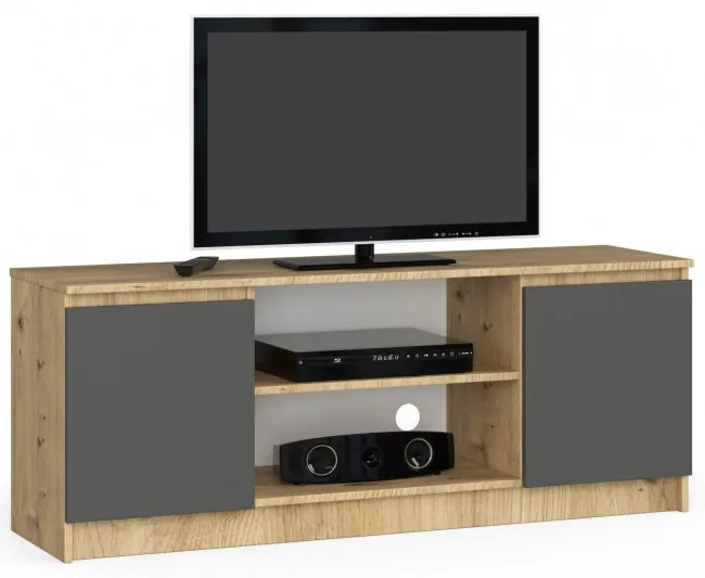 Stolík pod TV RTV 140 2D 1P dub artisan / sivý