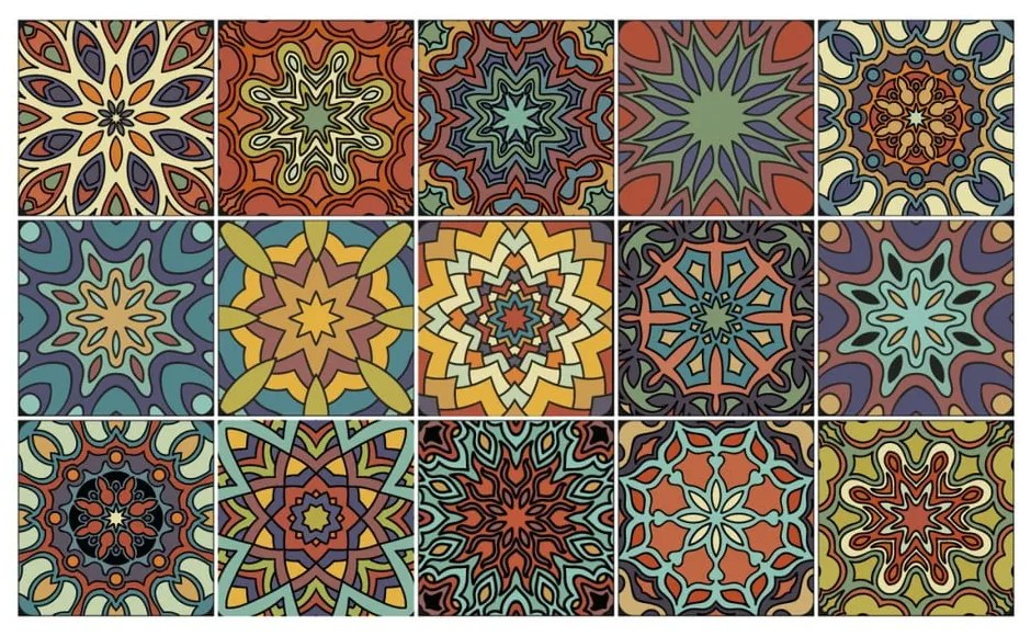 Sada 15 dekorativních samolepiek na stěnu Ambiance La Plata