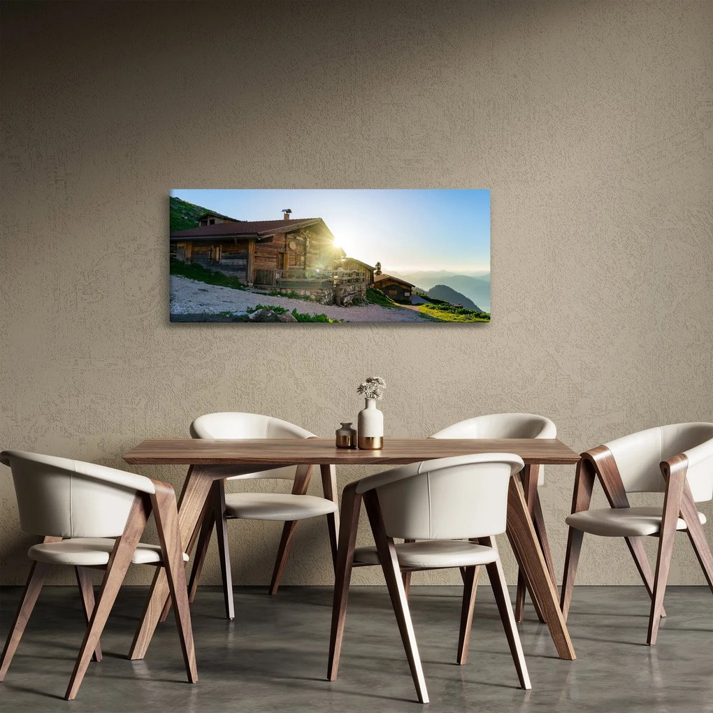 Obraz - Ráno v alpách, Tirolsko (120x50 cm)
