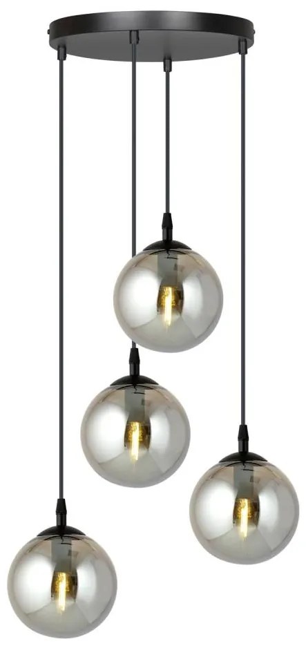 Luster na lanku COSMO 4xE14/10W/230V pr. 40 cm čierna/šedá