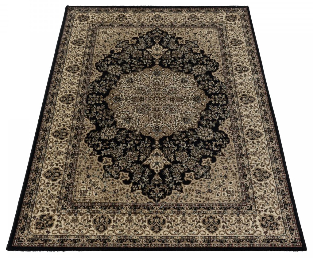 Ayyildiz, Kusový koberec Kashmir 2608 black, 160x230, čierna, chodba / predsieň