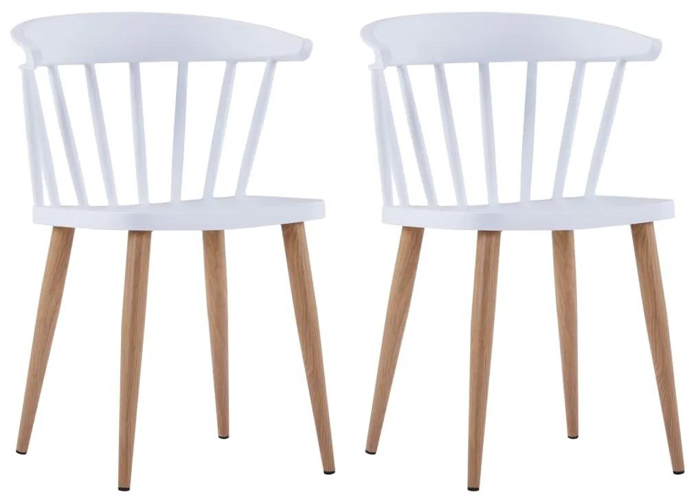 Jedálenské stoličky 2 ks biele plastové